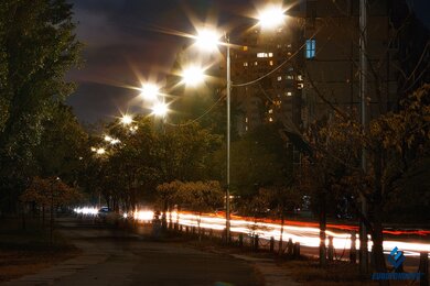 Опоры уличного освещения высотой 8м с воздушной подводкой СИП