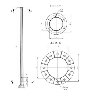 Силовая фланцевая (чертеж на 12 отверстий)