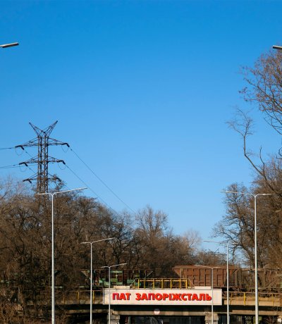 Street lighting in Zaporizhia