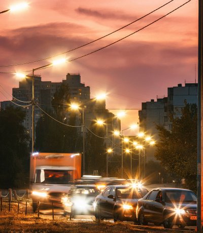Street lighting in Kyiv